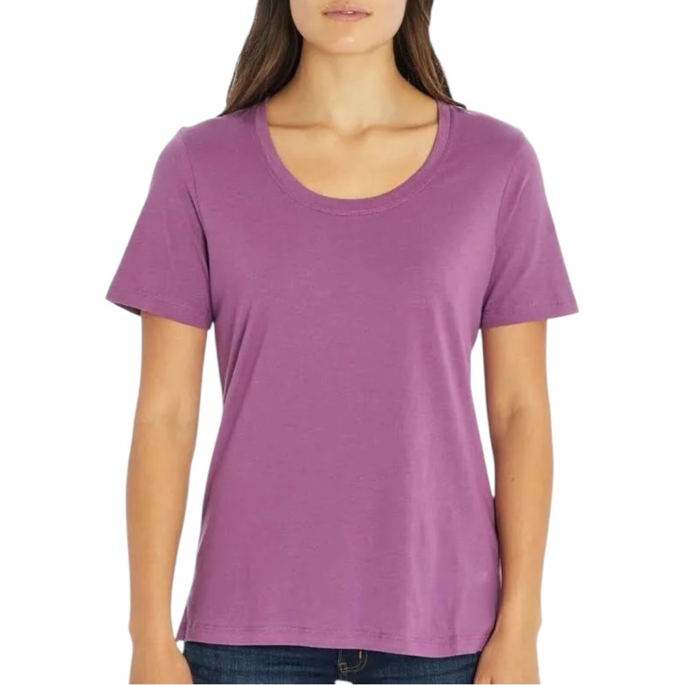 NEW Eddie Bauer Size XXL Concord Grape Cotton/Modal Scoop Neck Short-Sleeve Tee